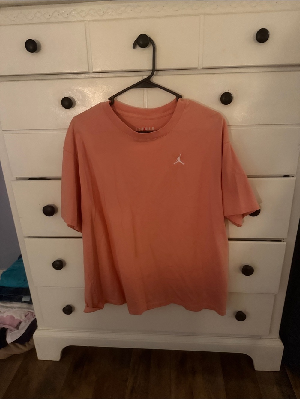 Jordan Coral Short-Sleeve Crew Tee with White Jumpman